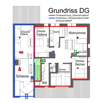 Ferienhaus Scheuermatthof DG Grundriss (Ferienwohnung für 8 Personen)